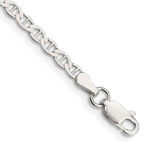 8 Inch Sterling Silver 3.1mm Flat Anchor Chain