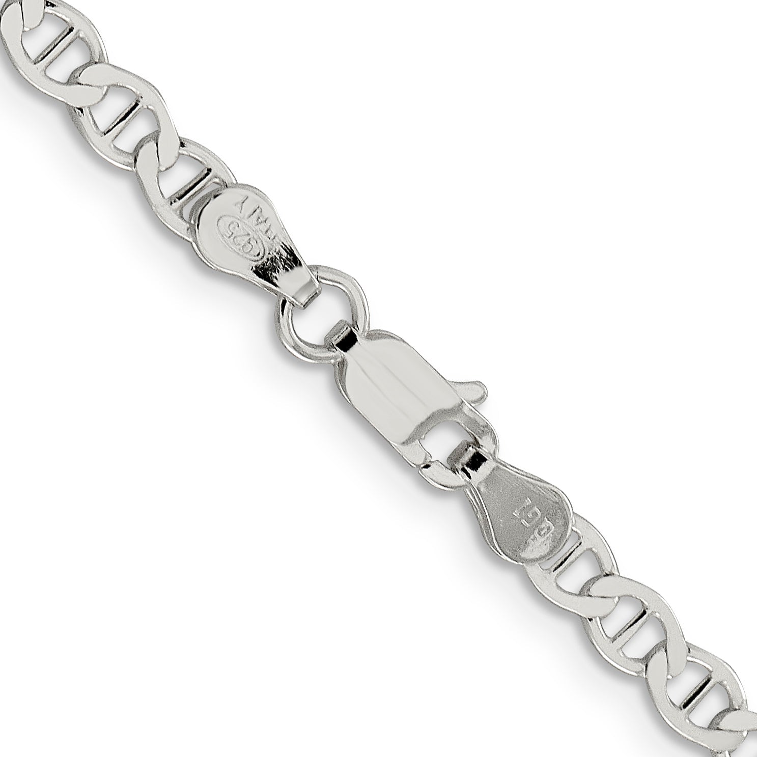 16 Inch Sterling Silver 4mm Flat Anchor Chain