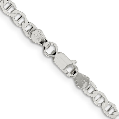 16 Inch Sterling Silver 4mm Flat Anchor Chain