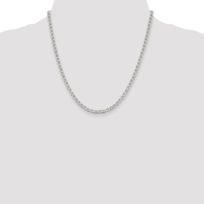 20 Inch Sterling Silver 4mm Flat Anchor Chain Necklace