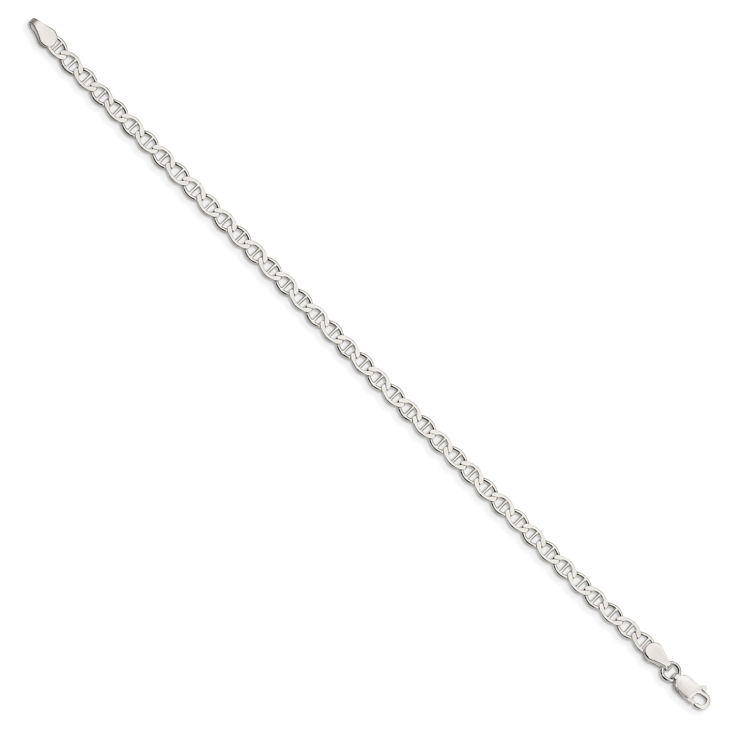 10 Inch Sterling Silver 4mm Flat Anchor Chain