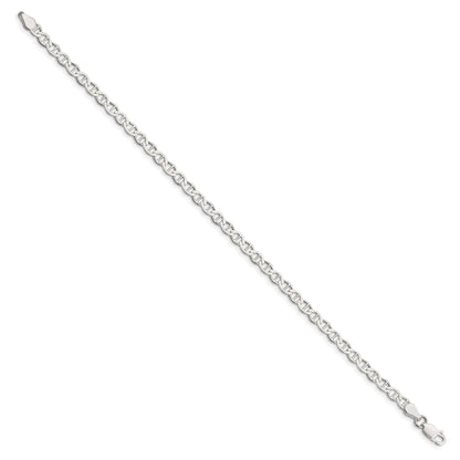 7 Inch Sterling Silver 4mm Flat Anchor Chain Bracelet