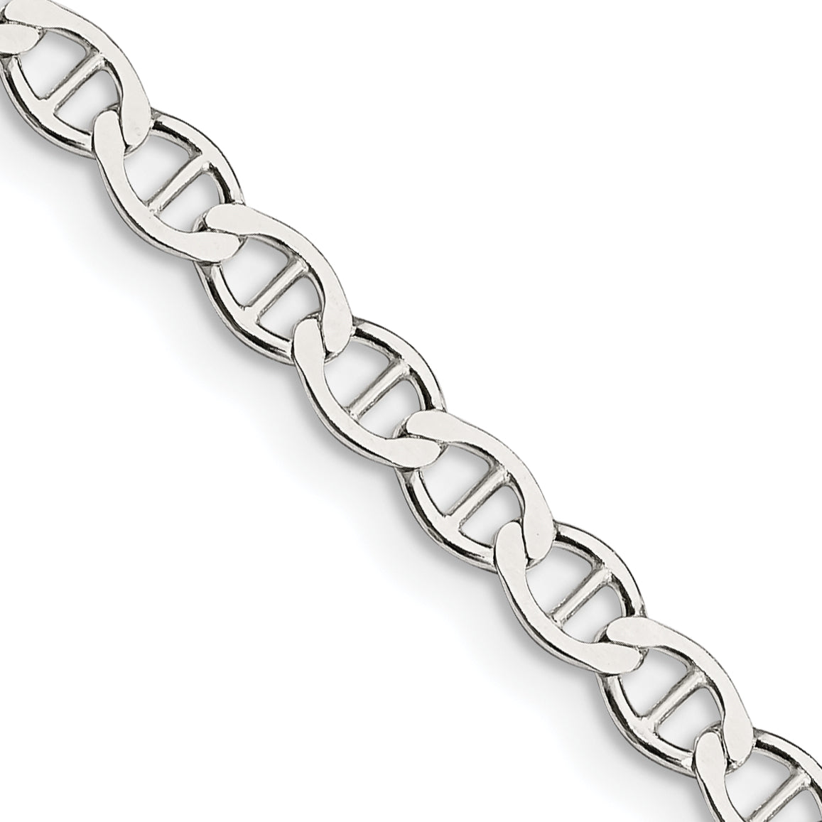 16 Inch Sterling Silver 4mm Flat Anchor Chain