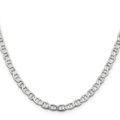 24 Inch Sterling Silver 4.75mm Flat Anchor Chain Necklace