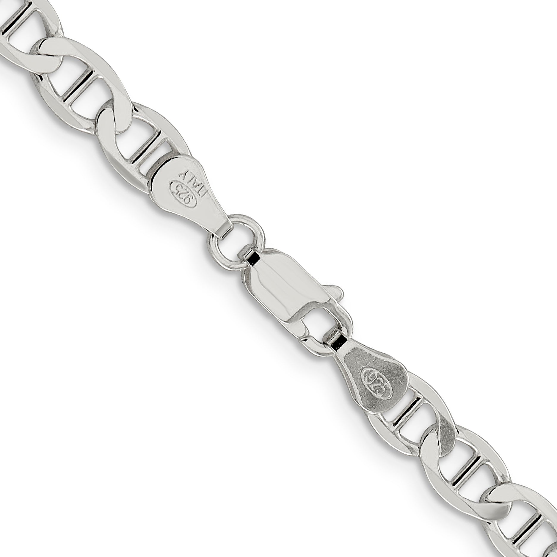 24 Inch Sterling Silver 5.7mm Flat Anchor Chain Necklace