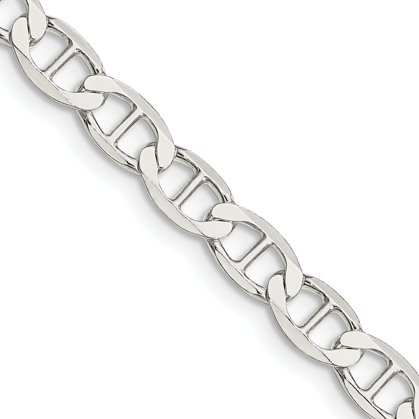 20 Inch Sterling Silver 5.7mm Flat Anchor Chain Necklace