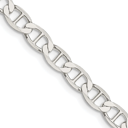 22 Inch Sterling Silver 5.7mm Flat Anchor Chain Necklace