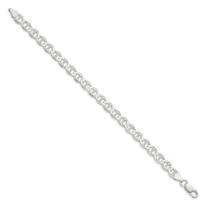 7 Inch Sterling Silver 7.1mm Flat Anchor Chain Bracelet