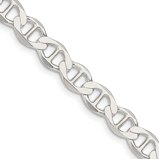 20 Inch Sterling Silver 7.1mm Flat Anchor Chain Necklace