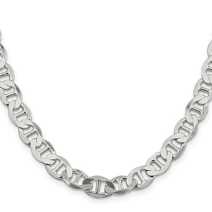 22 Inch Sterling Silver 8.9mm Flat Anchor Chain Necklace