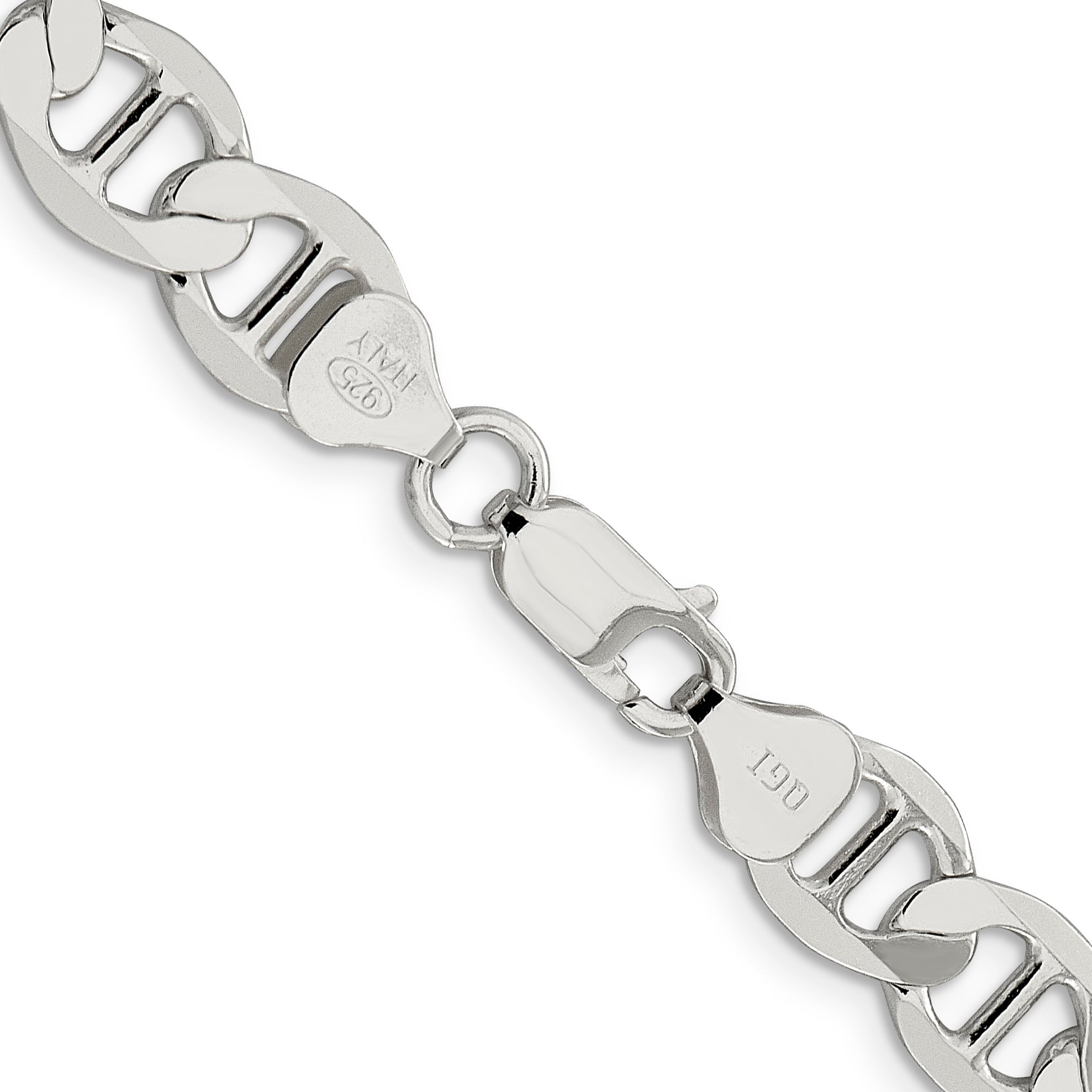 22 Inch Sterling Silver 8.9mm Flat Anchor Chain Necklace