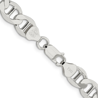22 Inch Sterling Silver 8.9mm Flat Anchor Chain Necklace
