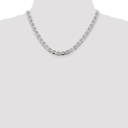 18 Inch Sterling Silver 8.9mm Flat Anchor Chain Necklace