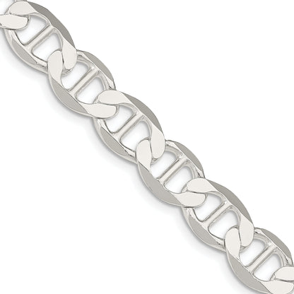 22 Inch Sterling Silver 9.95mm Flat Anchor Chain Necklace