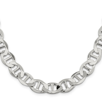 22 Inch Sterling Silver 12.3mm Flat Anchor Chain Necklace