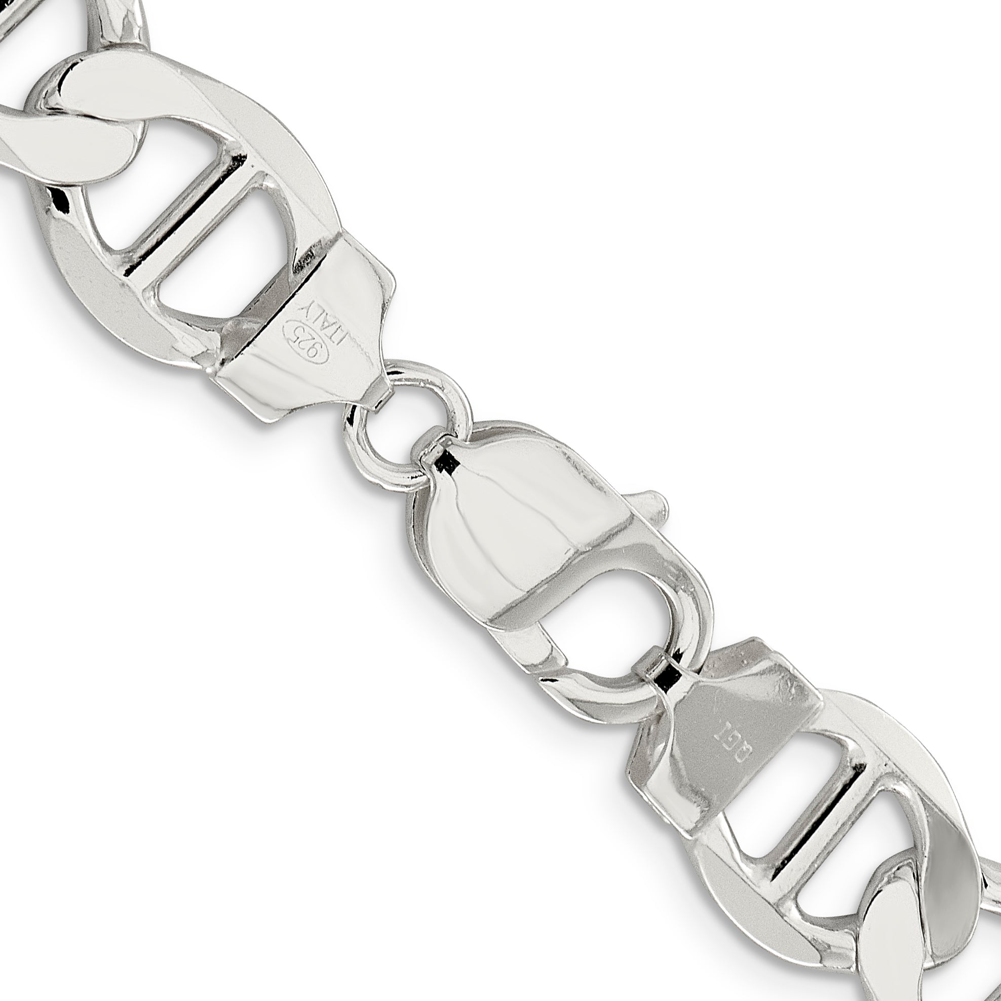 22 Inch Sterling Silver 12.3mm Flat Anchor Chain Necklace