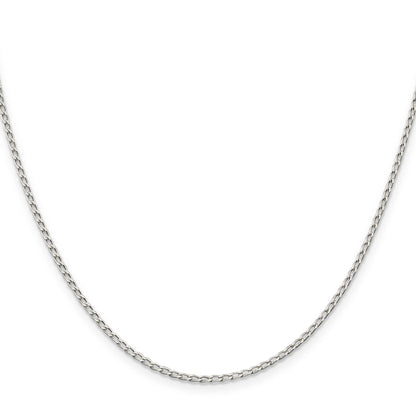 16 Inch Sterling Silver 1.5mm Open Elongated Link Chain Necklace