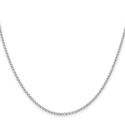 24 Inch Sterling Silver 1.5mm Open Elongated Link Chain Necklace