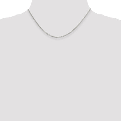 16 Inch Sterling Silver 1.5mm Open Elongated Link Chain Necklace