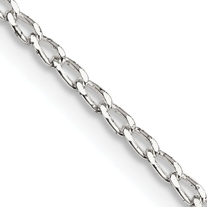 24 Inch Sterling Silver 1.5mm Open Elongated Link Chain Necklace
