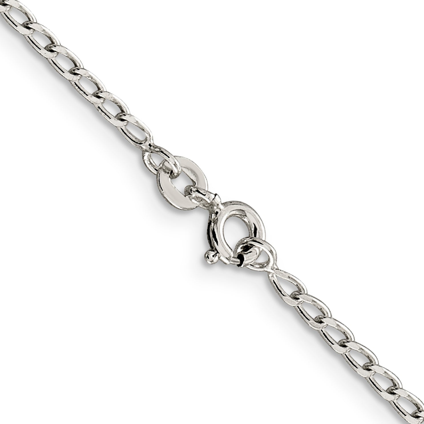 24 Inch Sterling Silver 2mm Open Elongated Link Chain Necklace