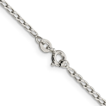 24 Inch Sterling Silver 2mm Open Elongated Link Chain Necklace