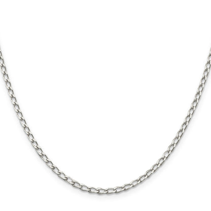 16 Inch Sterling Silver 2.8mm Open Elongated Link Chain Necklace