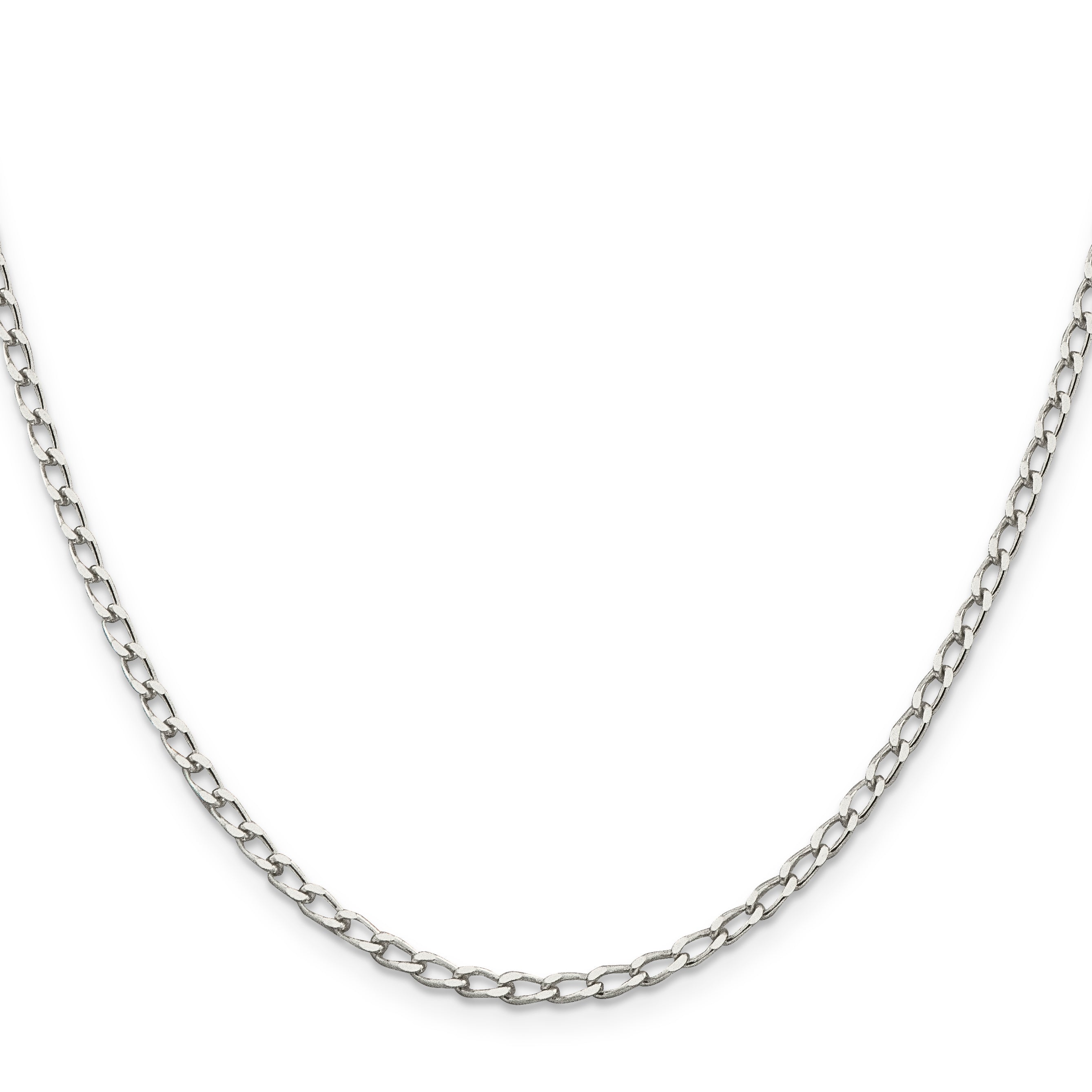 18 Inch Sterling Silver 2.8mm Open Elongated Link Chain Necklace