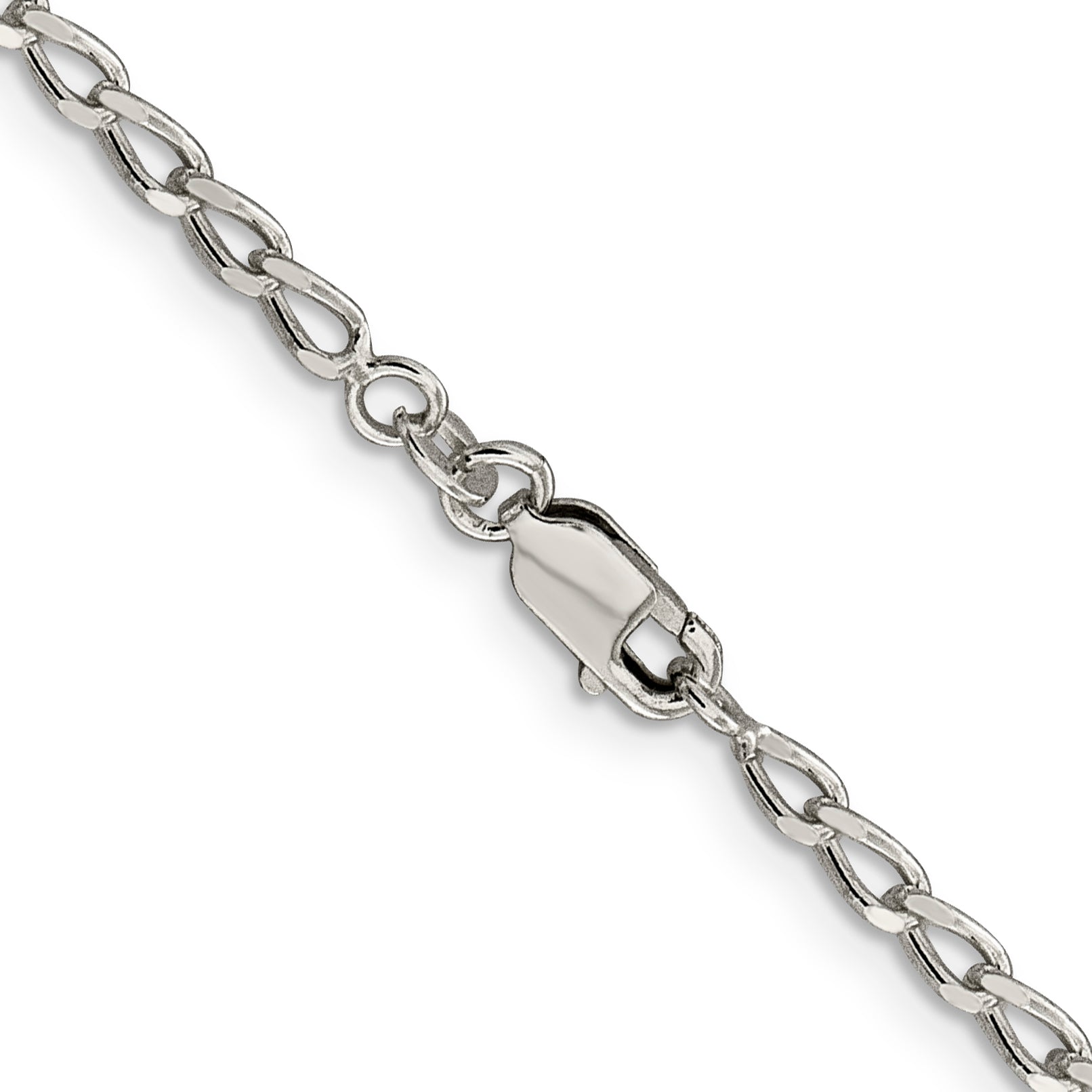 22 Inch Sterling Silver 2.8mm Open Elongated Link Chain Necklace