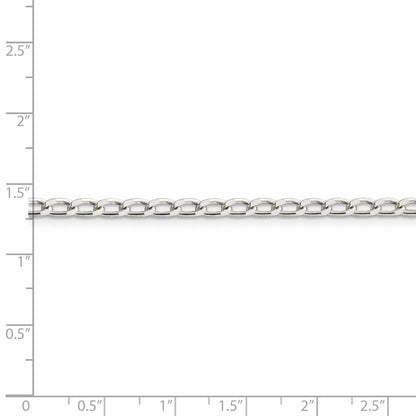 Sterling Silver Amore La Vita Rhodium-Plated Polished 3.2mm 7 Inch Open Link With Lobster Clasp Chain Charm Bracelet