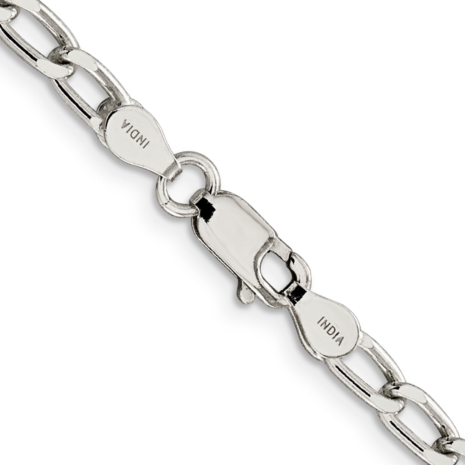 20 Inch Sterling Silver 4.3mm Open Elongated Link Chain Necklace