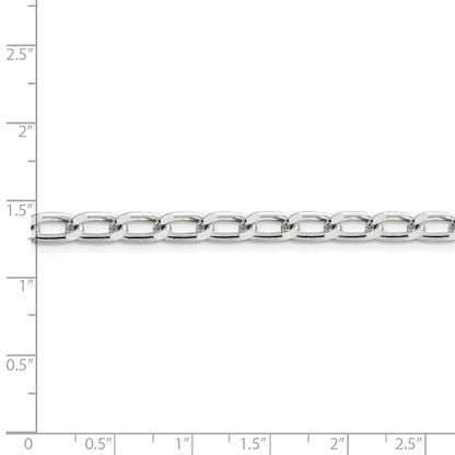 16 Inch Sterling Silver 5.1mm Open Link Chain Necklace