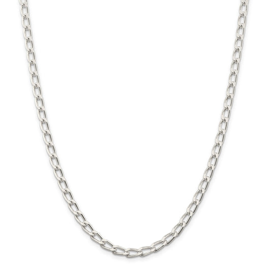 16 Inch Sterling Silver 5.1mm Open Link Chain Necklace