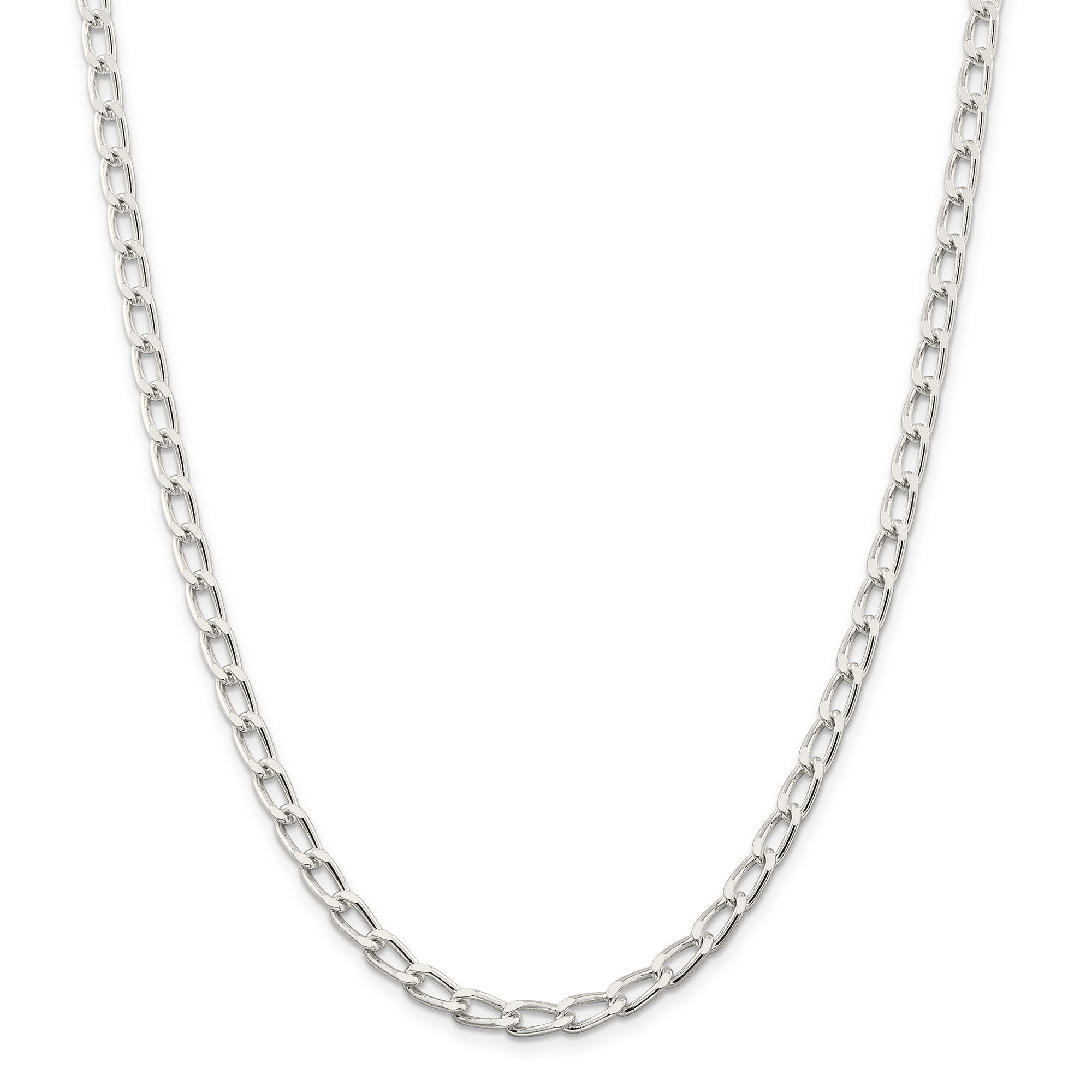 20 Inch Sterling Silver 5.1mm Open Link Chain Necklace