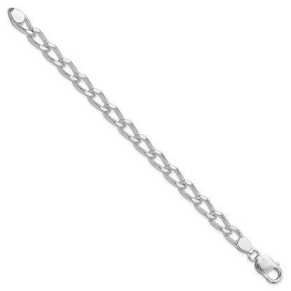 7 Inch Sterling Silver Polished 7mm Open Link Chain Bracelet