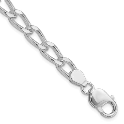 7 Inch Sterling Silver Polished 7mm Open Link Chain Bracelet
