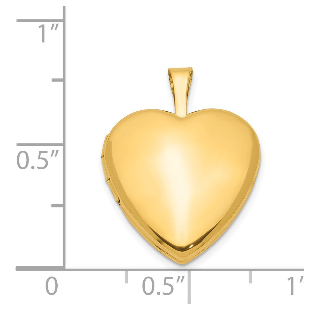 Gold Filled 14/20 1/20 Satin And Polished 2-Frame 15mm Heart Locket
