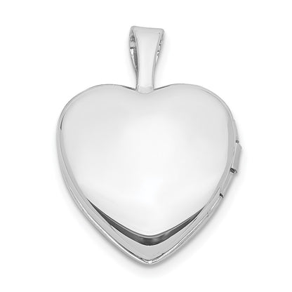 Sterling Silver Rhodium-Plated & Gold Tone Satin D/C Cross Heart Locket