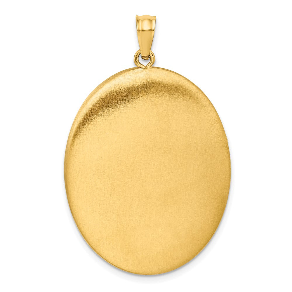 Gold Filled 14/20 1/20 34mm Polished/Satin Leaf Border 2-Frame Oval Locket