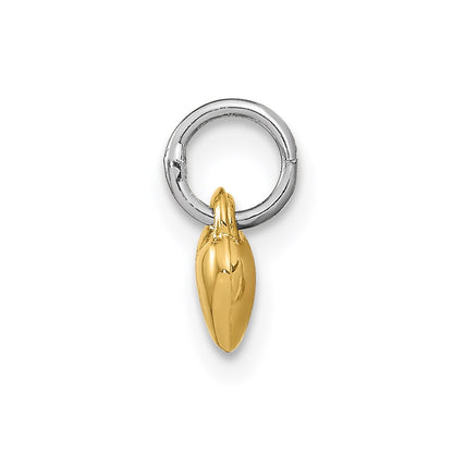 Sterling Silver Rhodium-plated w/Gold-plated Dia w/ Charm Heart Locket