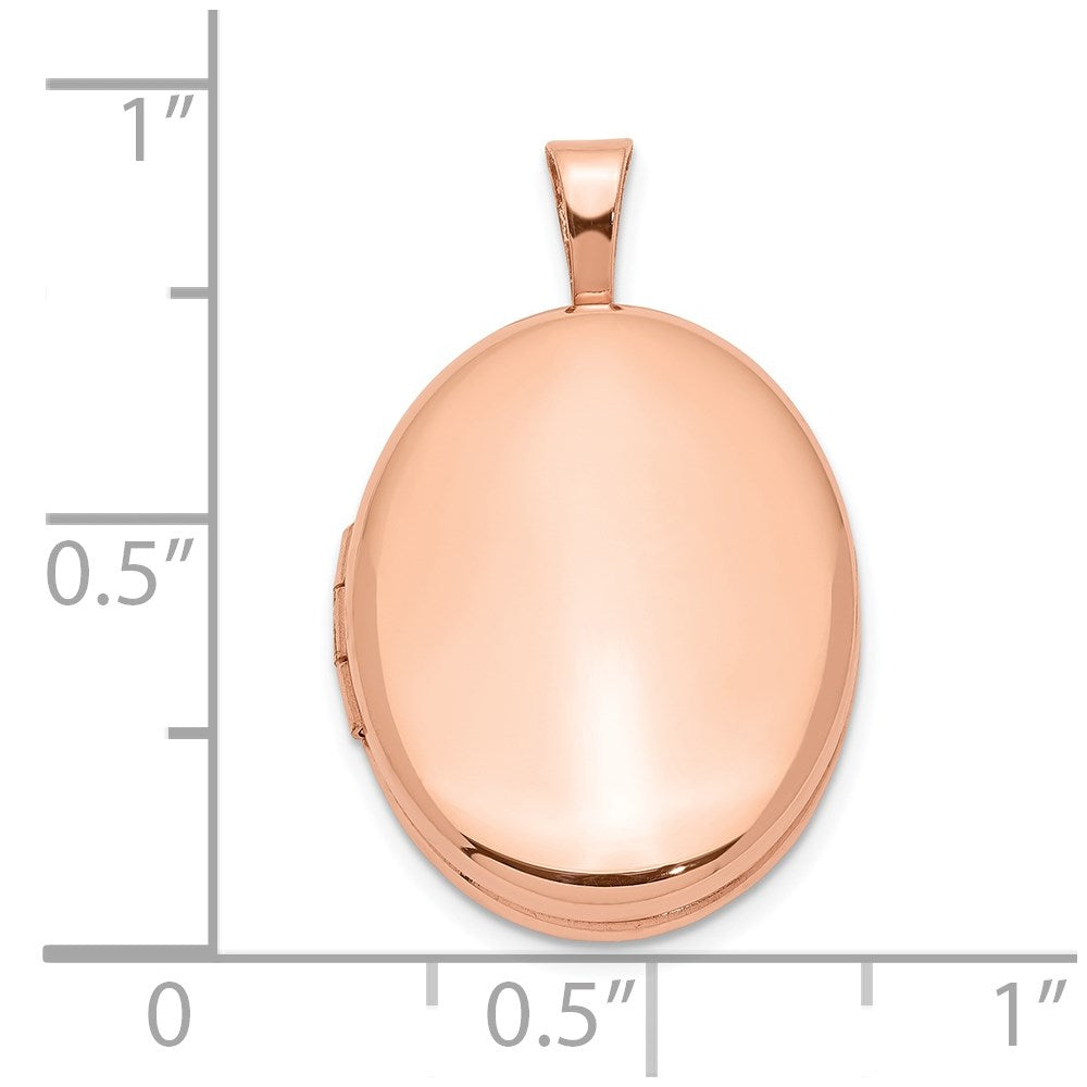 Sterling Silver Rose Gold-Plated 20mm Polished Oval Locket