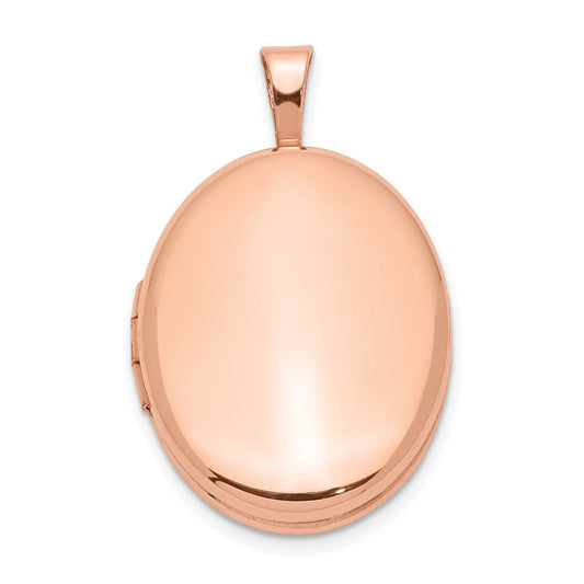 Sterling Silver Rose Gold-Plated 20mm Polished Oval Locket