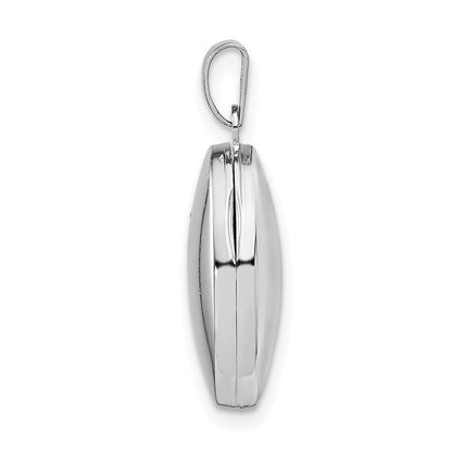Sterling Silver Rhodium-Plated Polished 17mm Domed Oval Locket