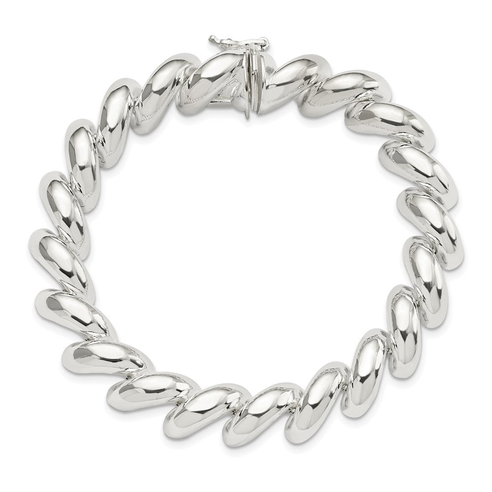 7 Inch Sterling Silver 12mm San Marco Bracelet
