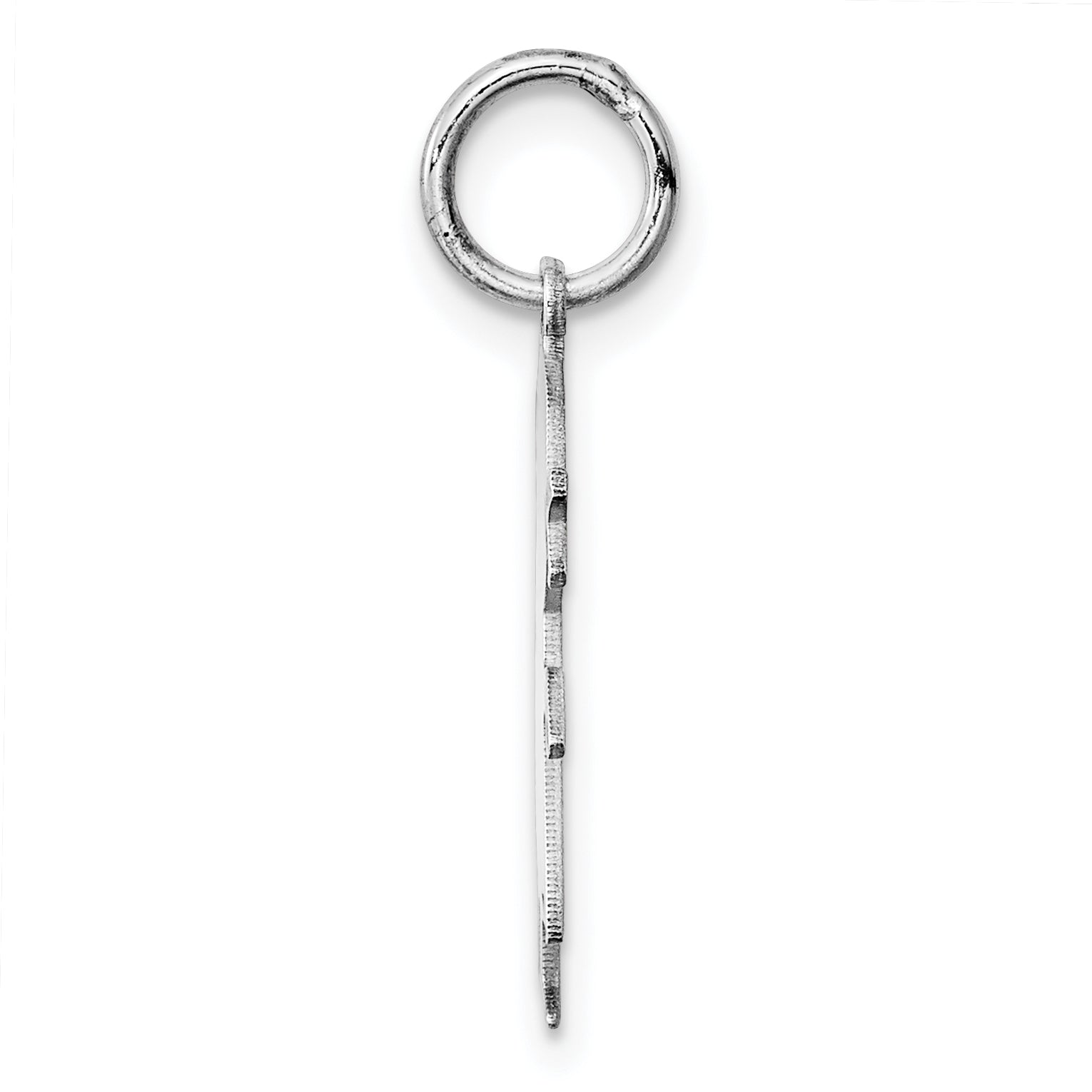 Sterling Silver Rh-Plt Engraveable Girl Polished Front/Back Disc Charm