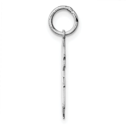 Sterling Silver Rh-Plt Engraveable Girl Polished Front/Back Disc Charm