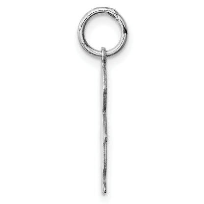 Sterling Silver Rhod-Plated Eng. Boy Polished Front/Satin Back Disc Charm