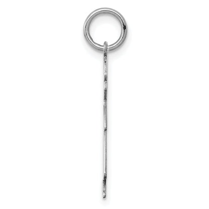 Sterling Silver Rhod-Plated Eng. Girl Polished Front/Back Disc Charm