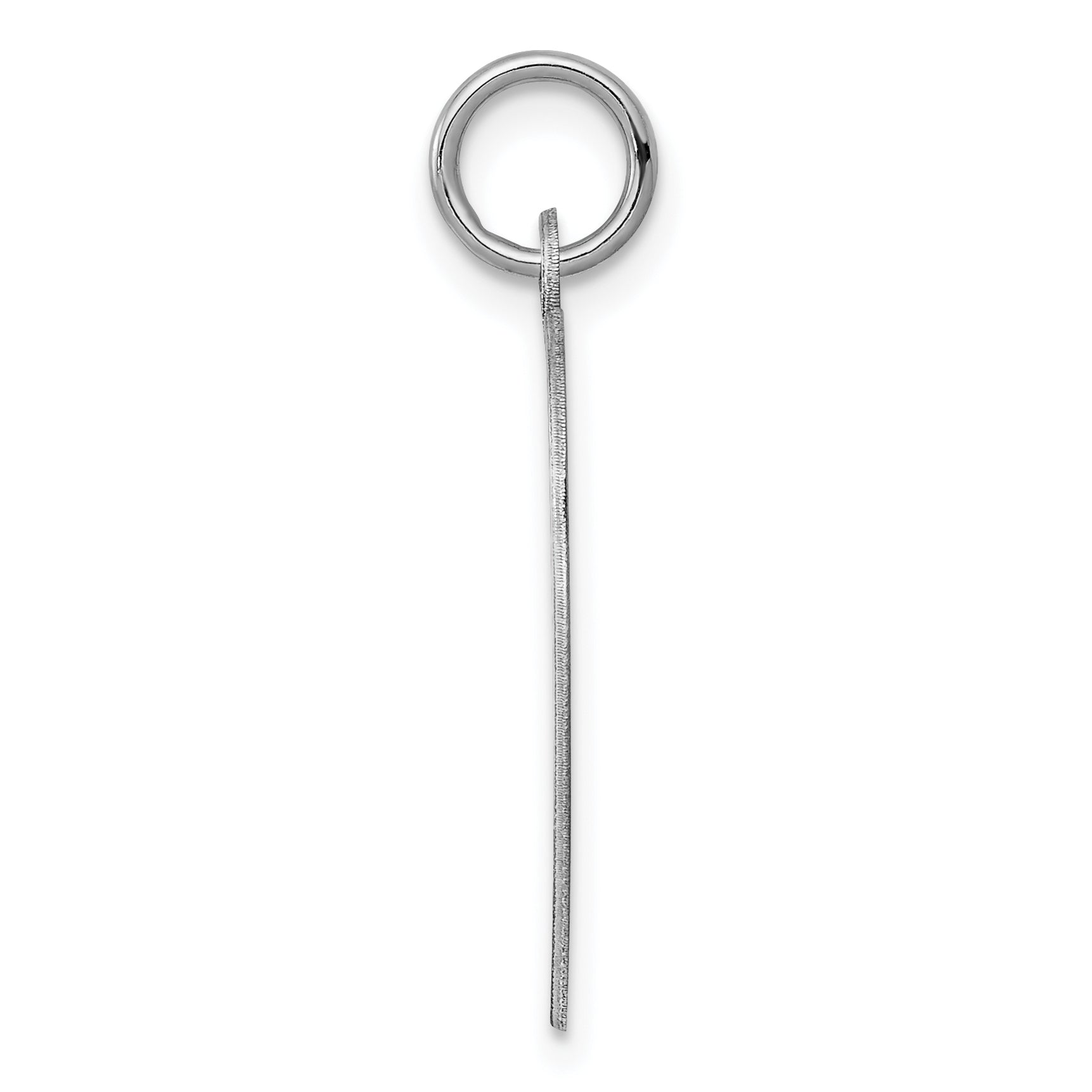 Sterling Silver Rhodium-Plated Engraveable Girl Disc Charm