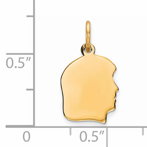 Ss/Gold Plated Sterling Silver Gp Engraveable Girl Polished Disc Charm